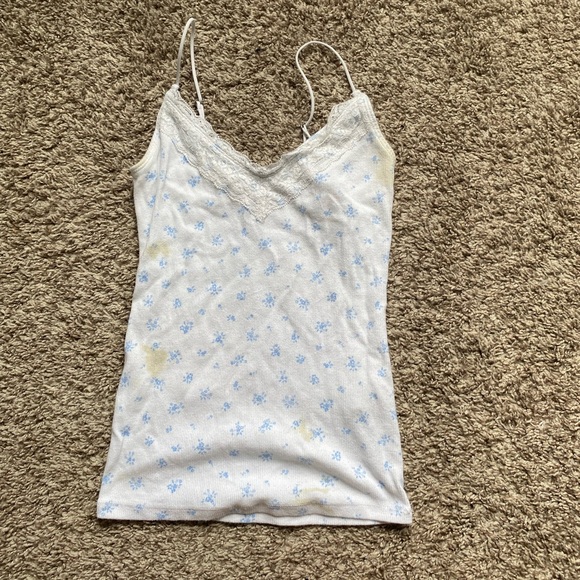 Hollister Floral Tank with Lace Detail - Picture 1 of 4